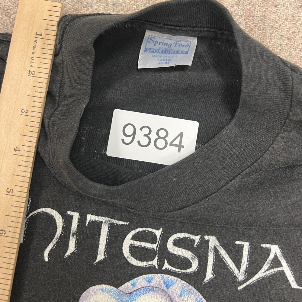 Vintage Whitesnake Shirt Mens Medium Black 1987 Tour - Picture 11 of 11